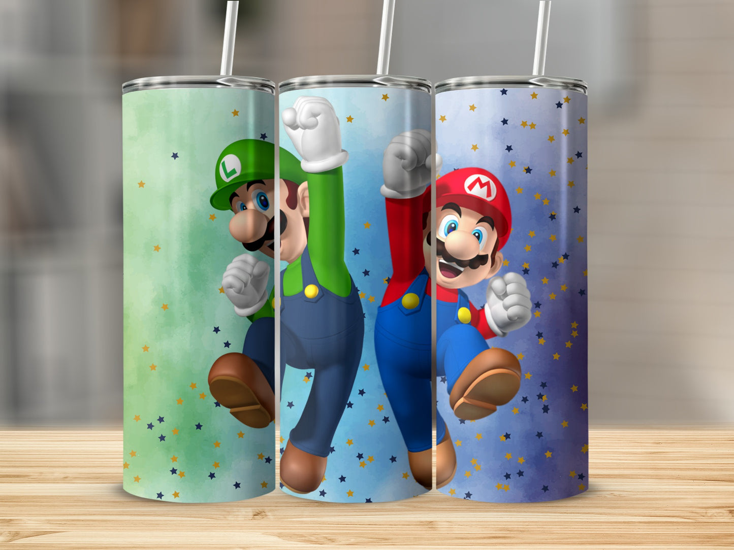 Mario and Luigi Themed Fun Beverage Tumblers Set