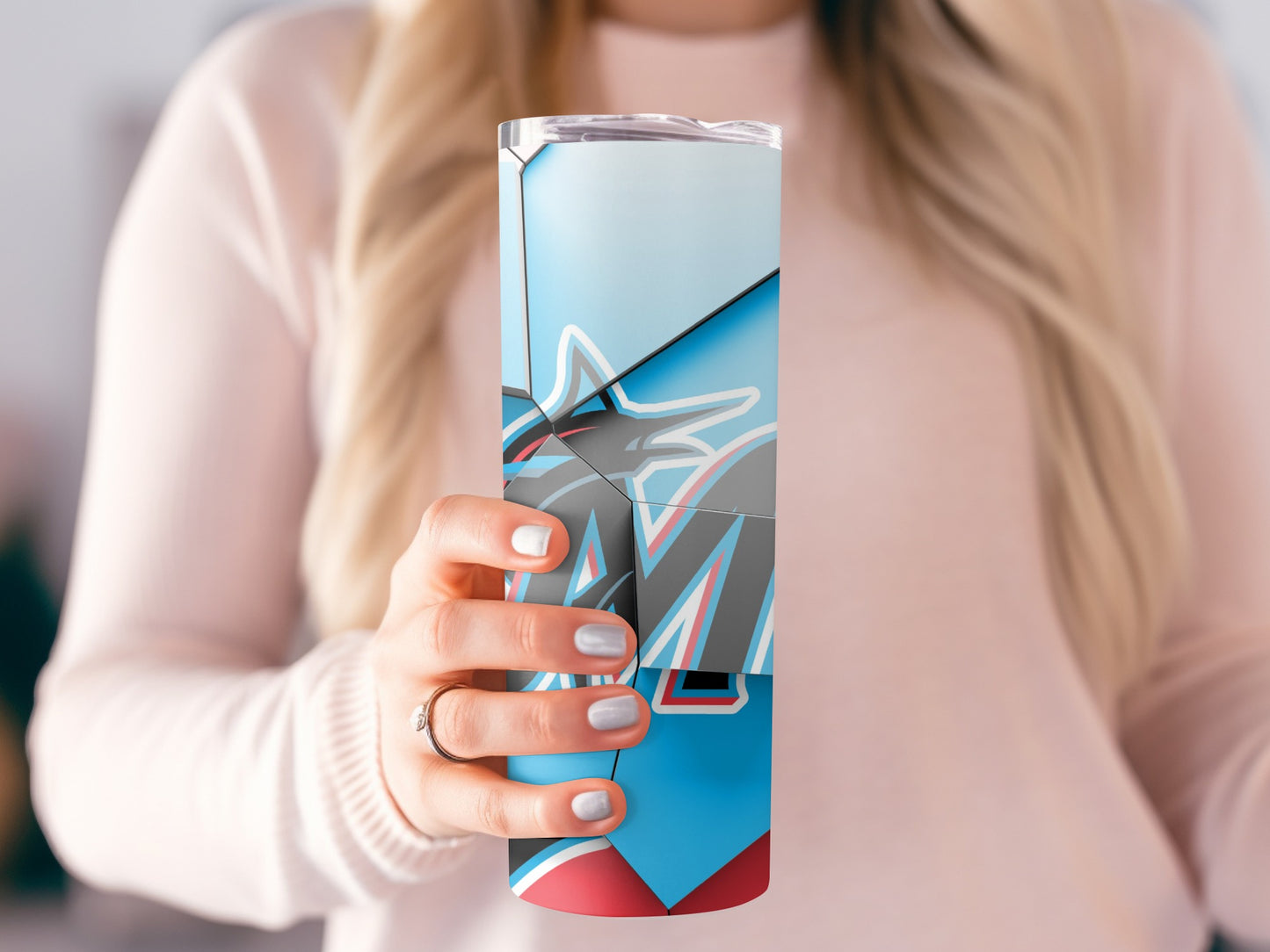 Miami Marlins Team Abstract Art Design Gift Idea Tumblers