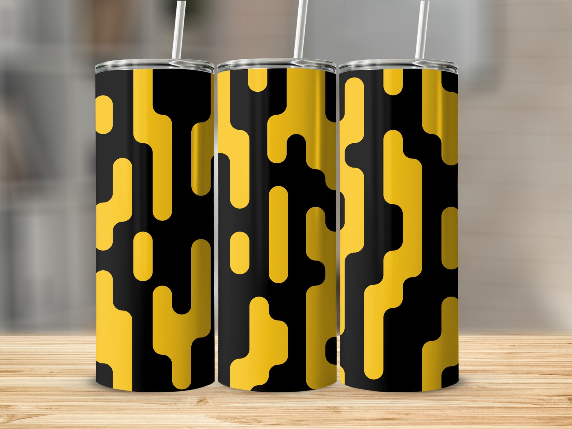 Bold Modern Yellow and Black Tumbler Drinkware