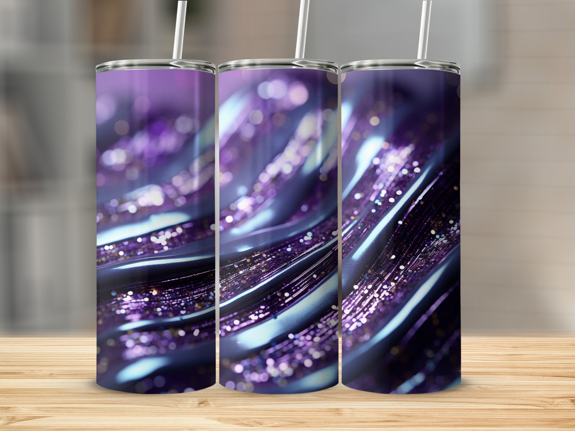 Vibrant Purple Glitter Sparkle Wave Pattern Tumbler product type