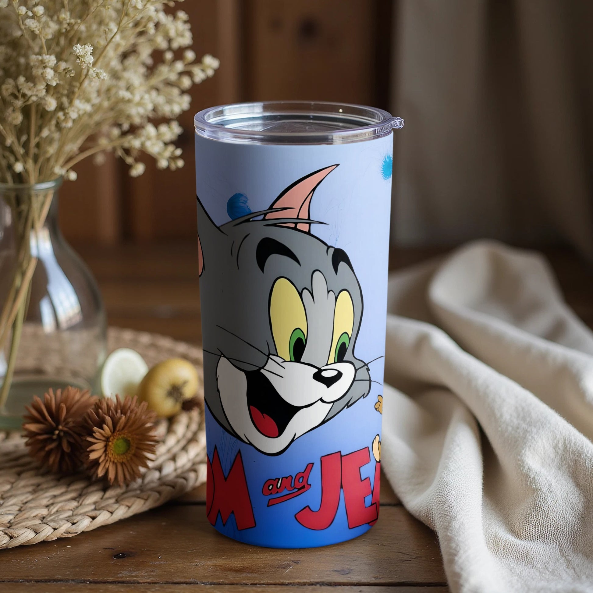 Tom and Jerry Cartoon Print Drinkware Cup