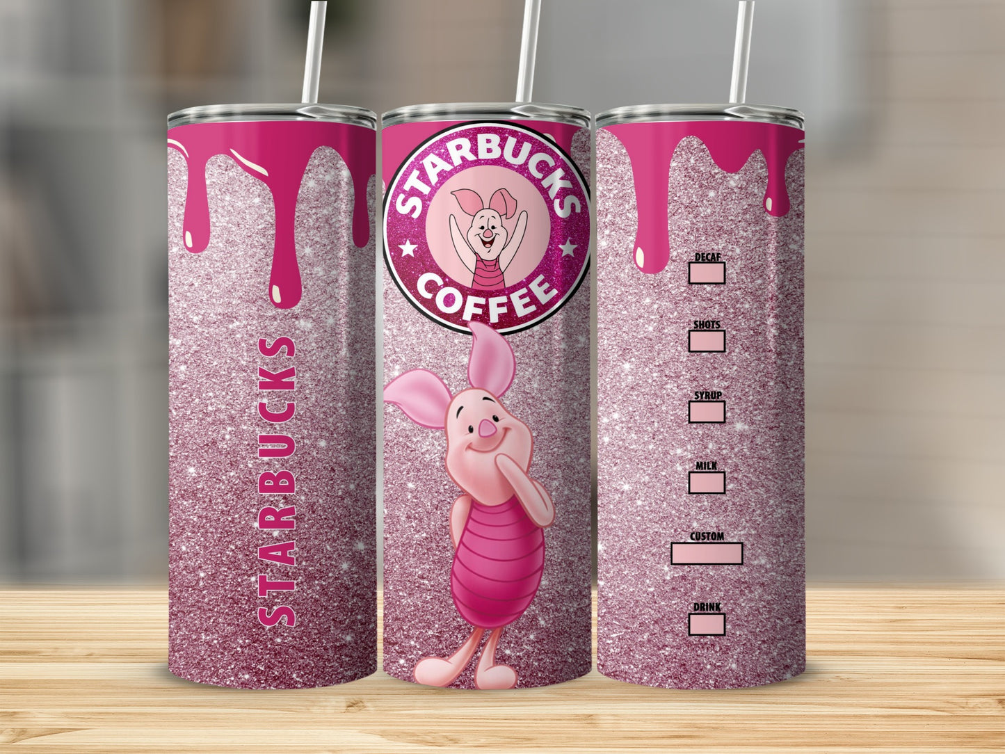Starbucks Pink Glitter Piglet Tumbler
