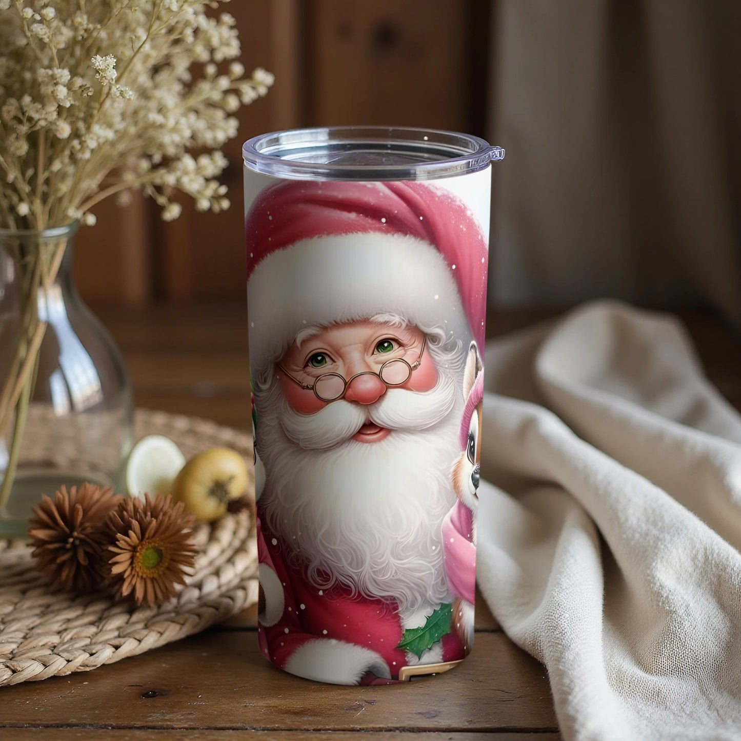 Festive Santa Claus Tumbler Perfect Holiday Gift