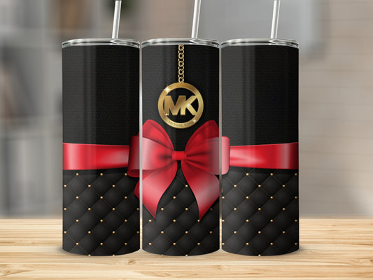 Elegant Black and Red Bow Design Tumbler
