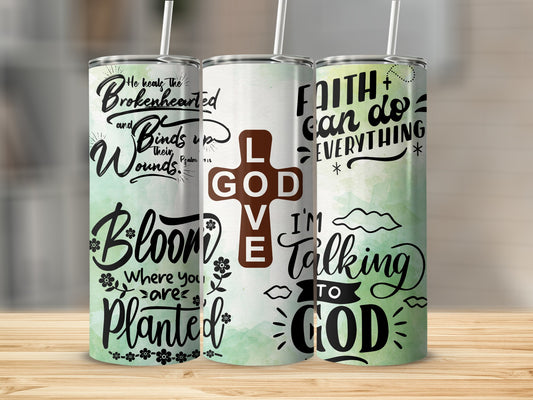 Inspirational Faith and Love Themed Tumbler Set