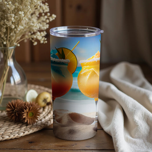 Colorful Tropical Cocktail Scene Tumbler