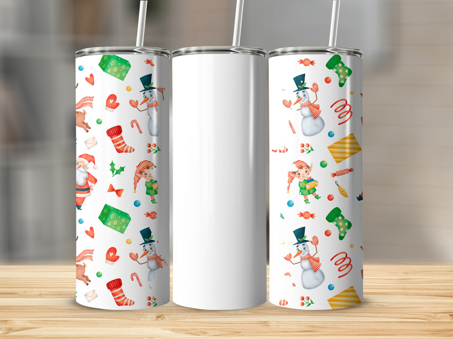 Festive Holiday Characters Christmas Themed Tumbler