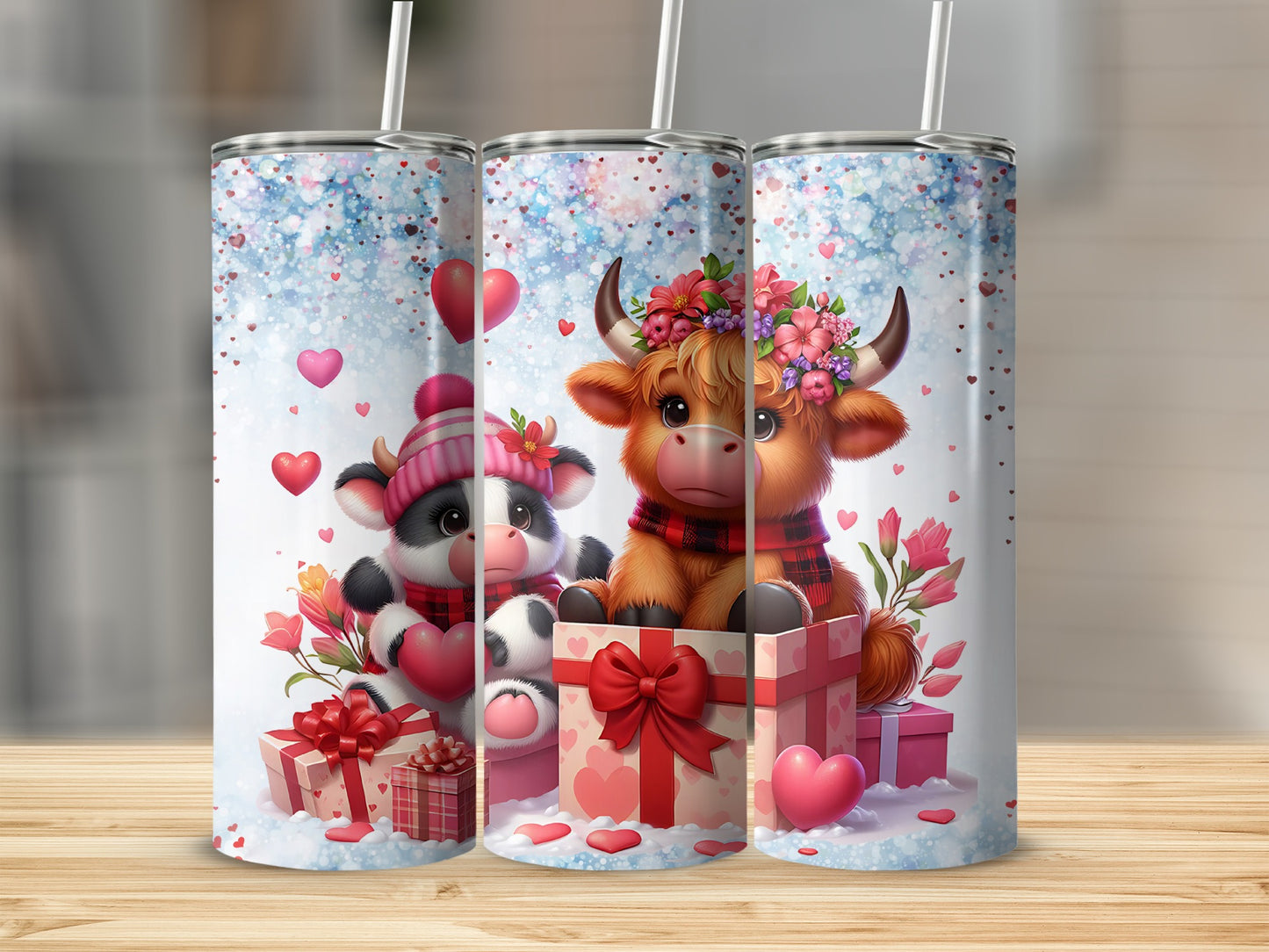 Festive Cow and Bull Tumblers for Celebrations
