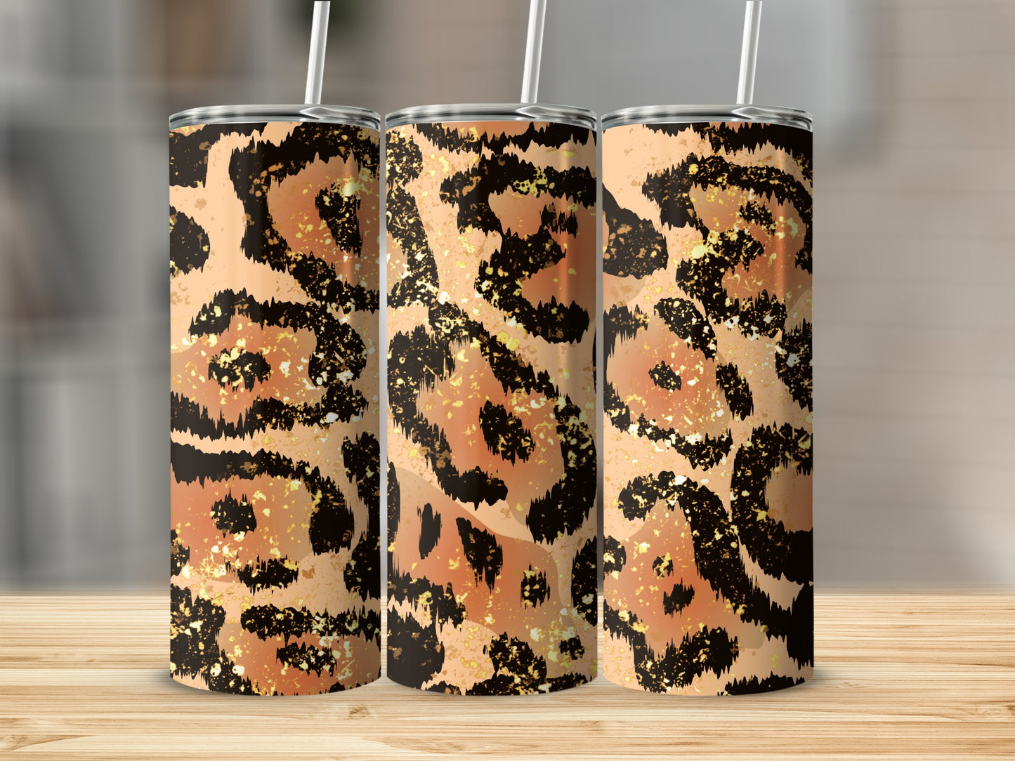 Stylish Leopard Print Pattern Tumbler Drinking Cups