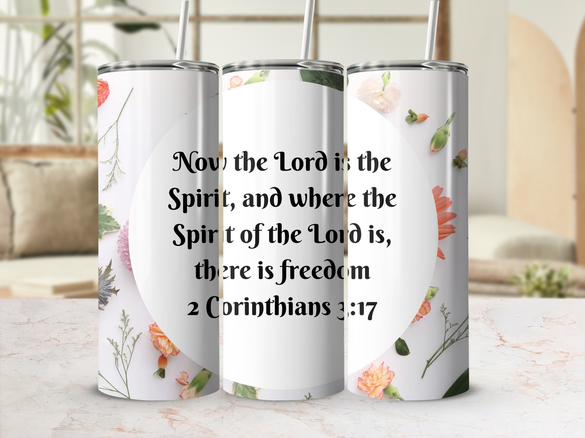 Inspirational Bible Verse 2 Corinthians 3:17 Tumbler