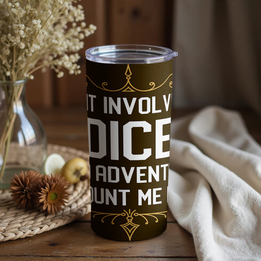 Adventurous Dice Themed Tumbler for Gamers