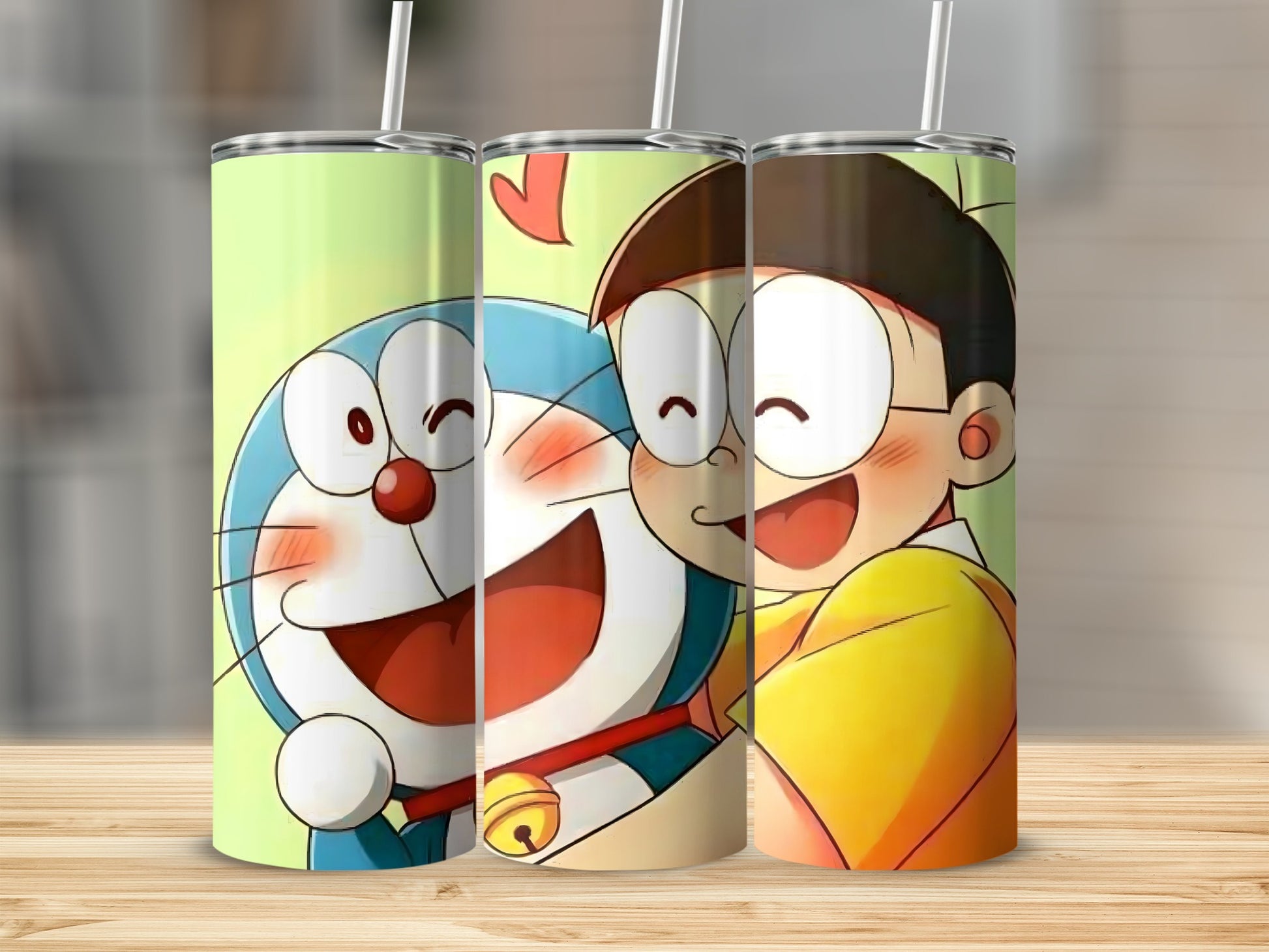 Cute Anime Character Print on Metal Tumbler Flask