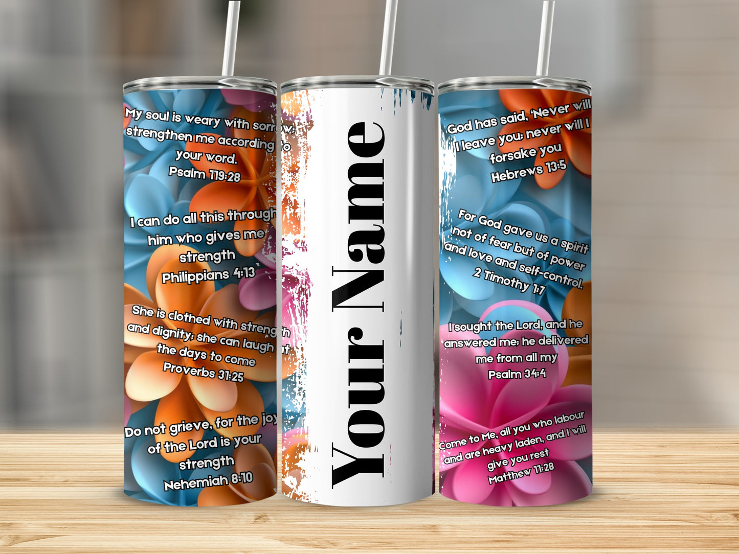 Motivational Bible Verses Custom Tumbler for Daily Use