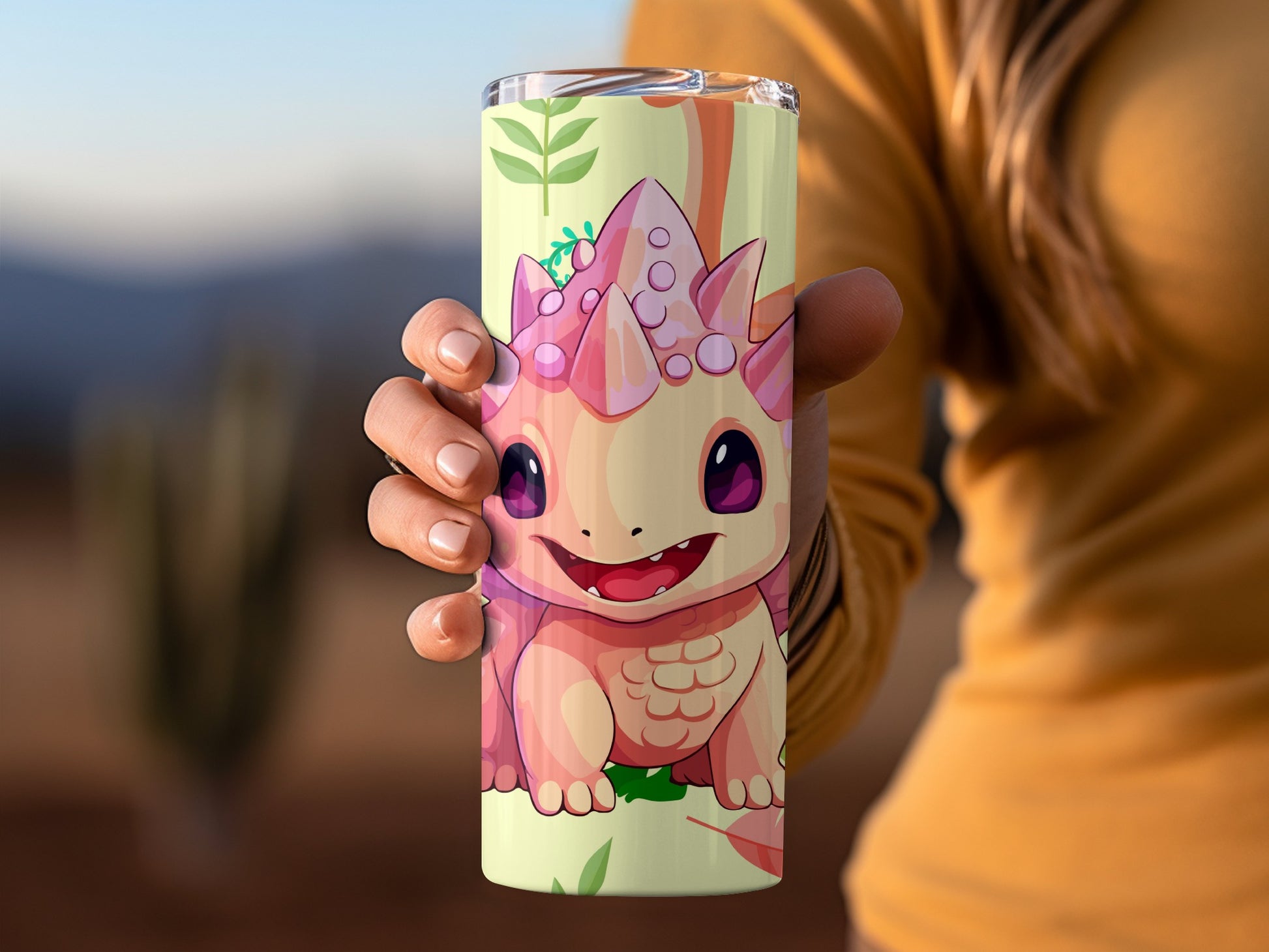 Cute Dinosaur Cartoon Design Insulated Tumbler Product