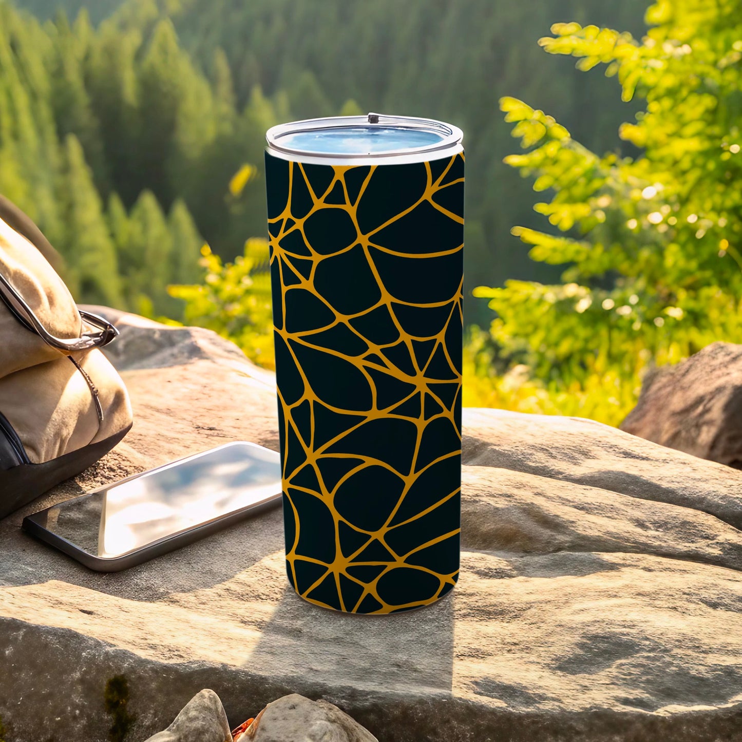 Black Golden Abstract Geometric Pattern Tumbler product type