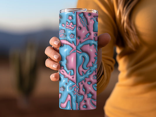 Barbie Pink Meets Blue With Iconic Doll Imagery Tumblers