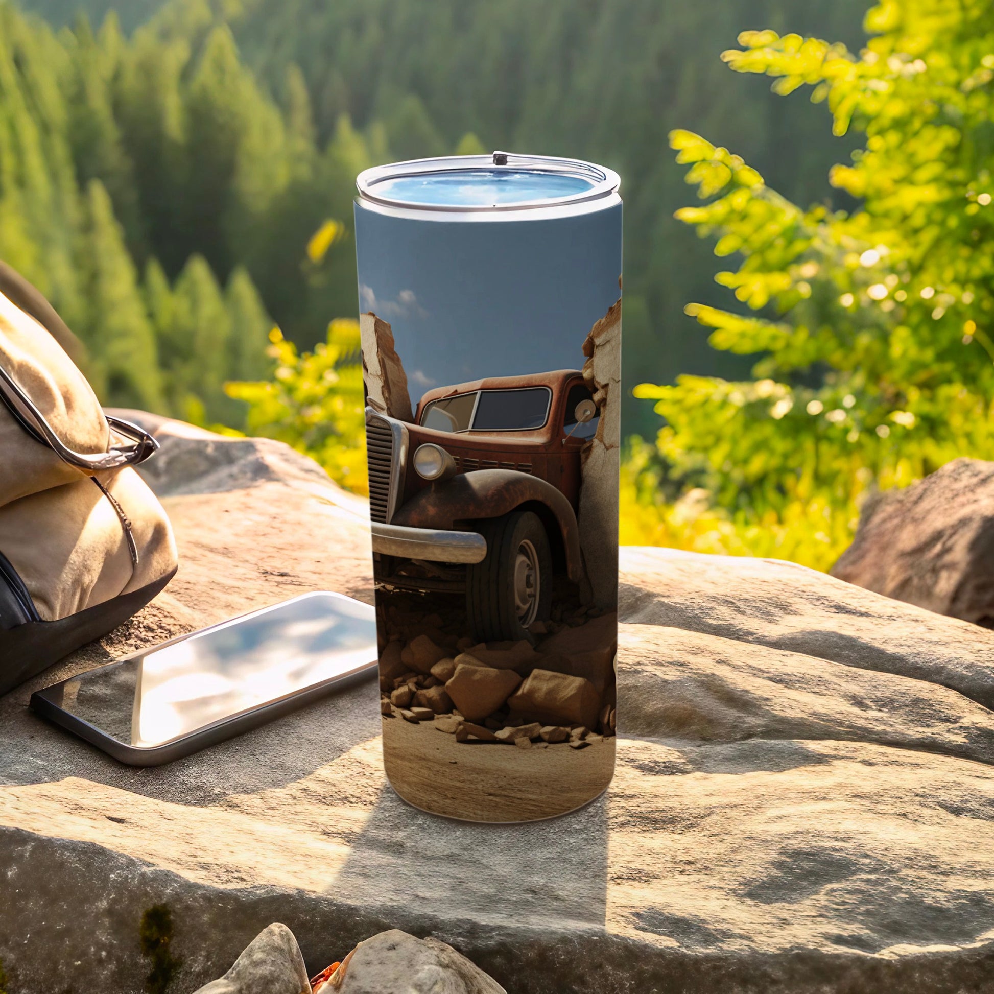 Vintage Truck Design Tumbler for Nature Adventures