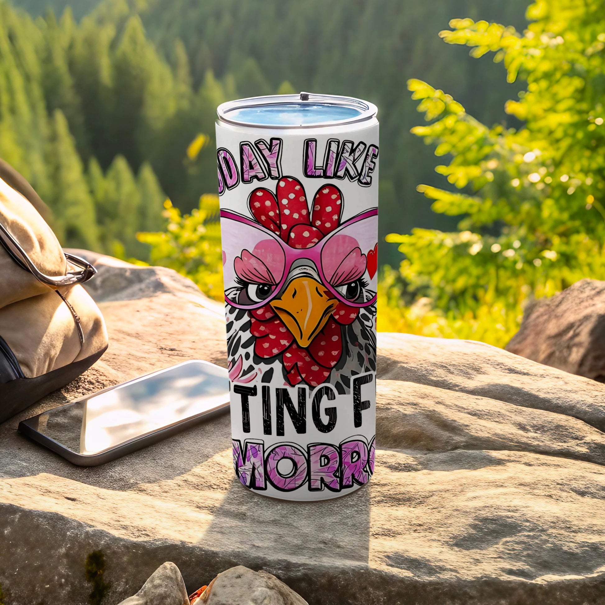 Funky Chicken Design Tumbler for Outdoor Adventures
