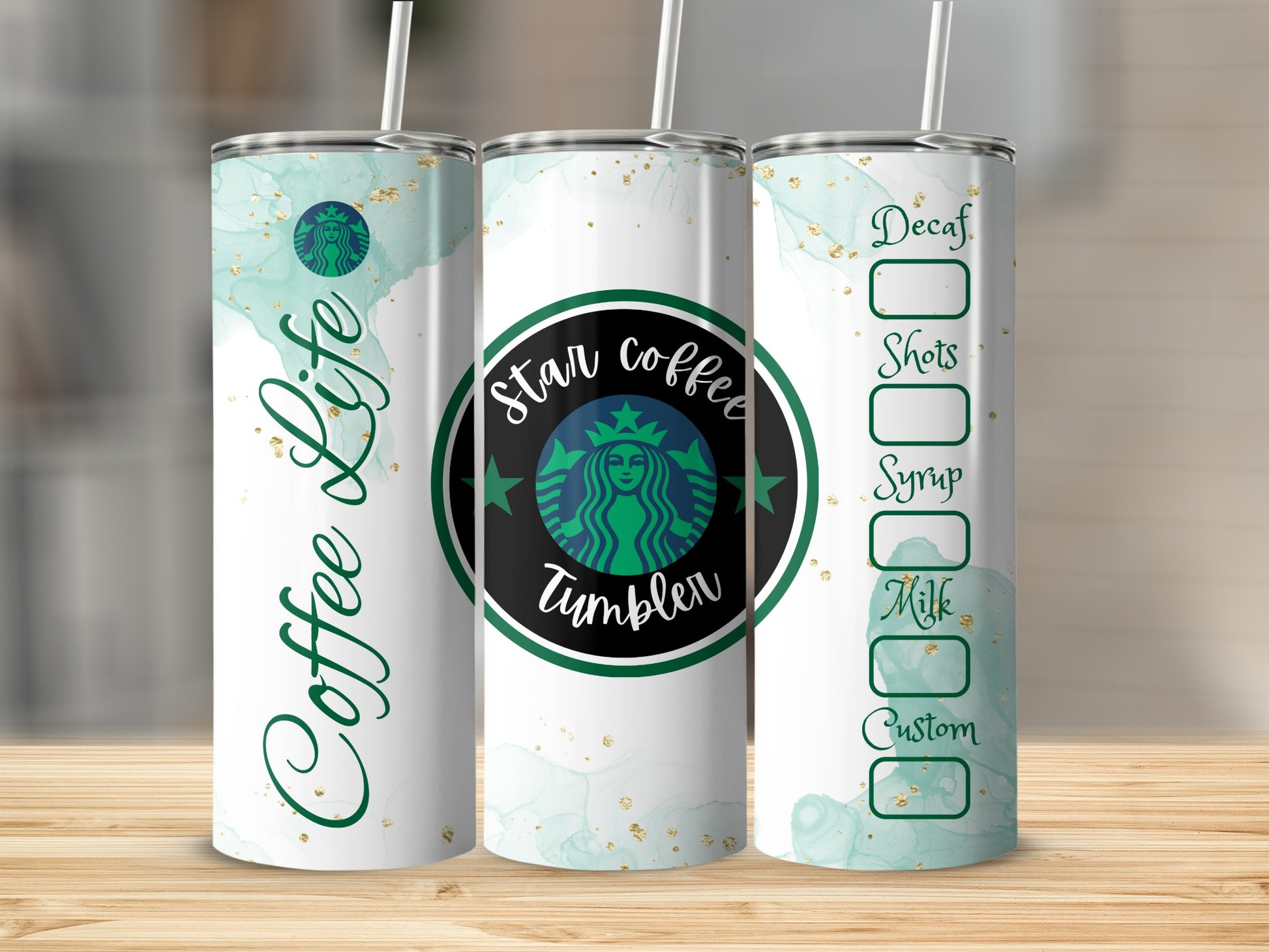 Coffee Life Star Coffee Tumbler with Custom Options