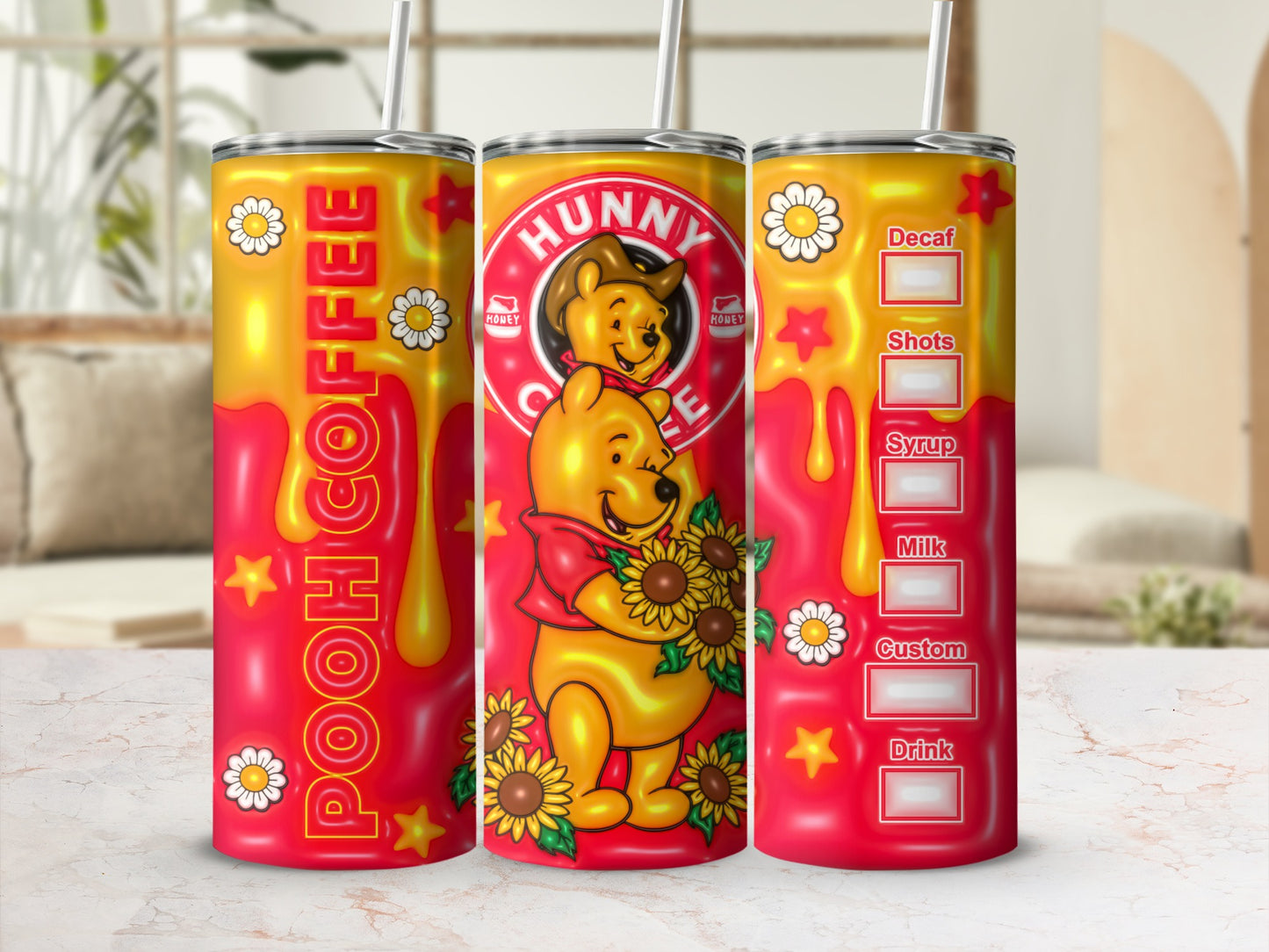 Pooh Coffee Hunny Coffee Mug with Honey Comb Design
