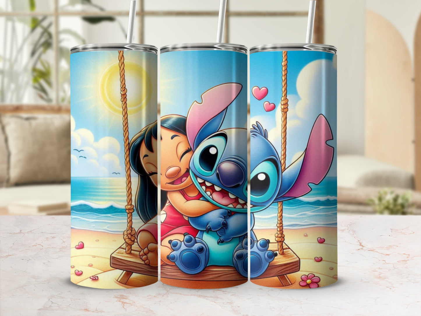 Cute Cartoon Design Swing Scene Insulated Tumbler
