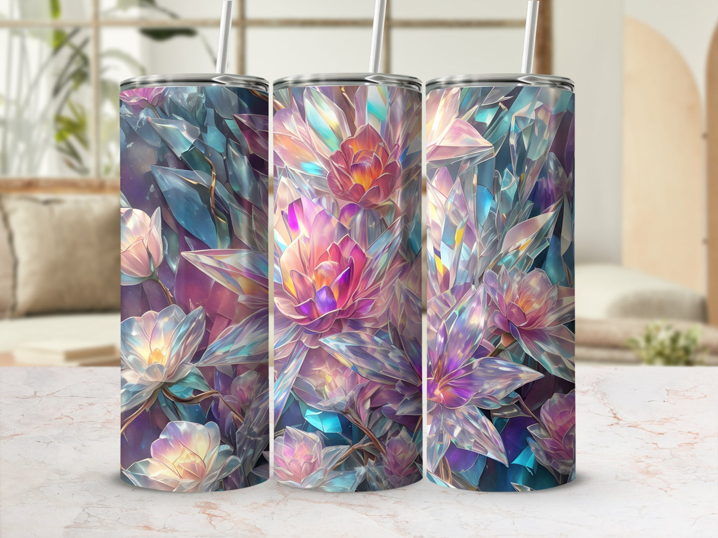 Iridescent Crystal Floral Geometric Abstract product type