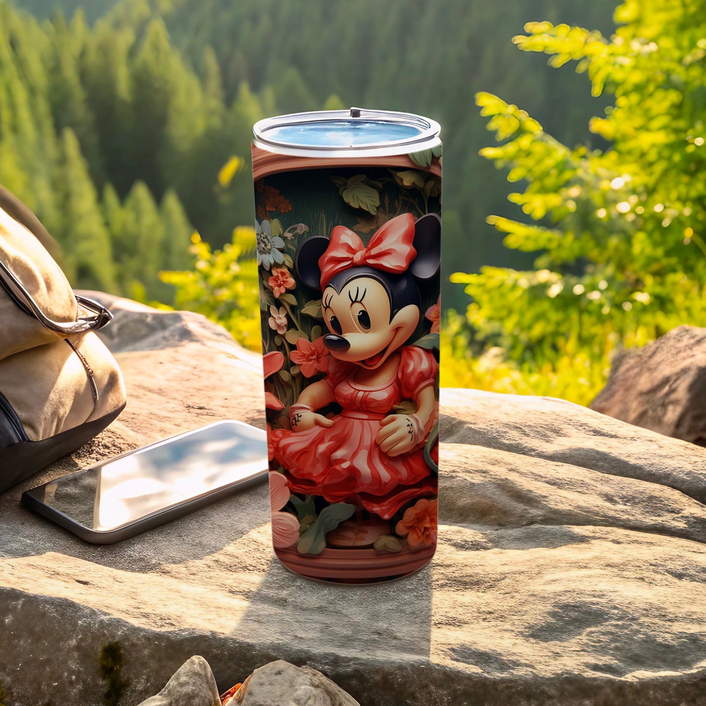 Minnie Mouse Floral Design Insulated Travel Tumbler