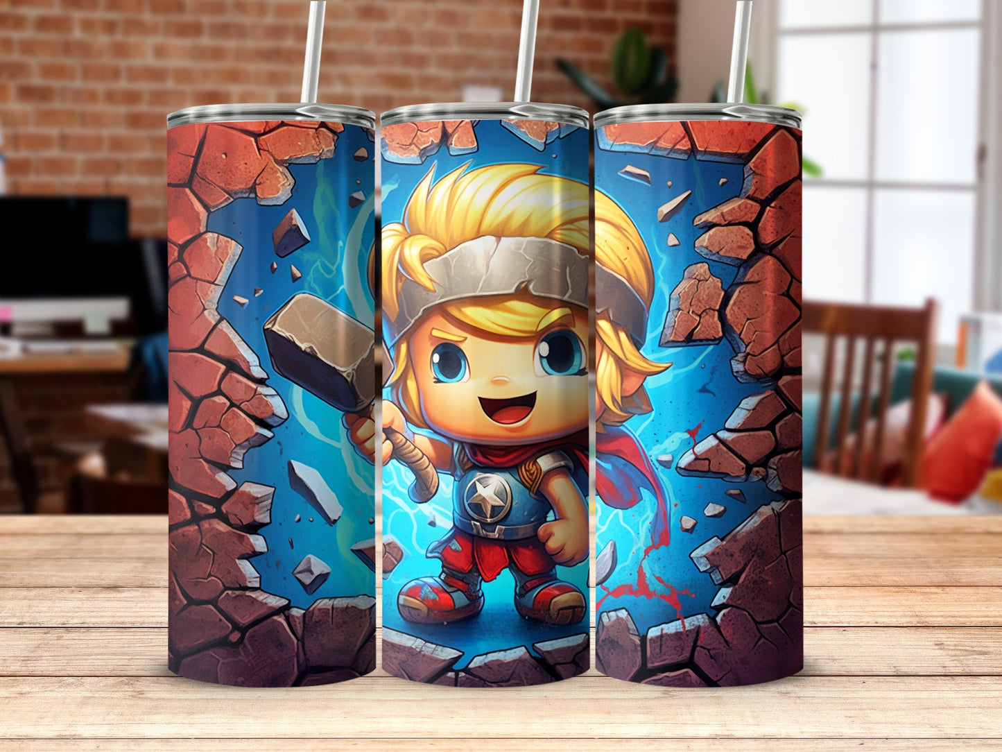 Cute Cartoon Hero Tumbler for Kids and Superhero Fans