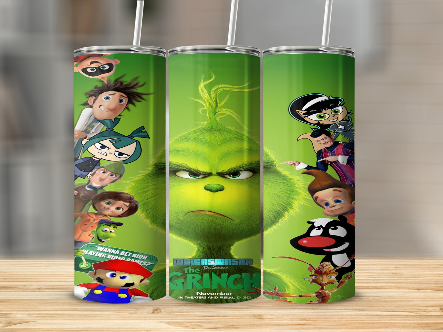 The Grinch movie poster featuring characters and the title "The Grinch."
