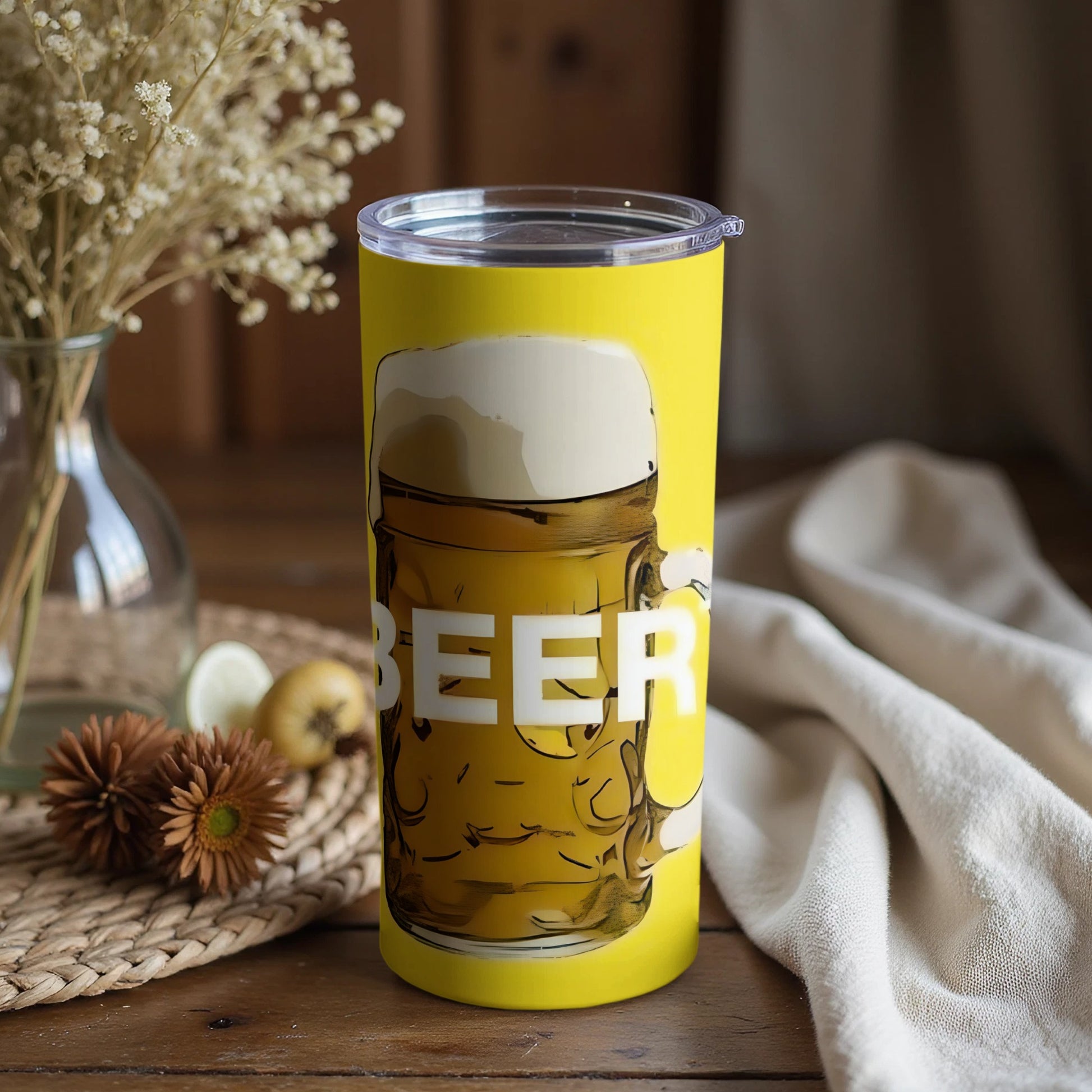 Beer Mug with Foam Graphic Insulated Tumbler