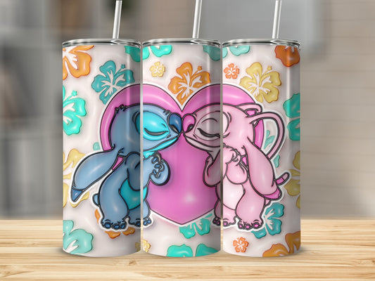 Cartoon Love Tumbler Featuring Cute Characters