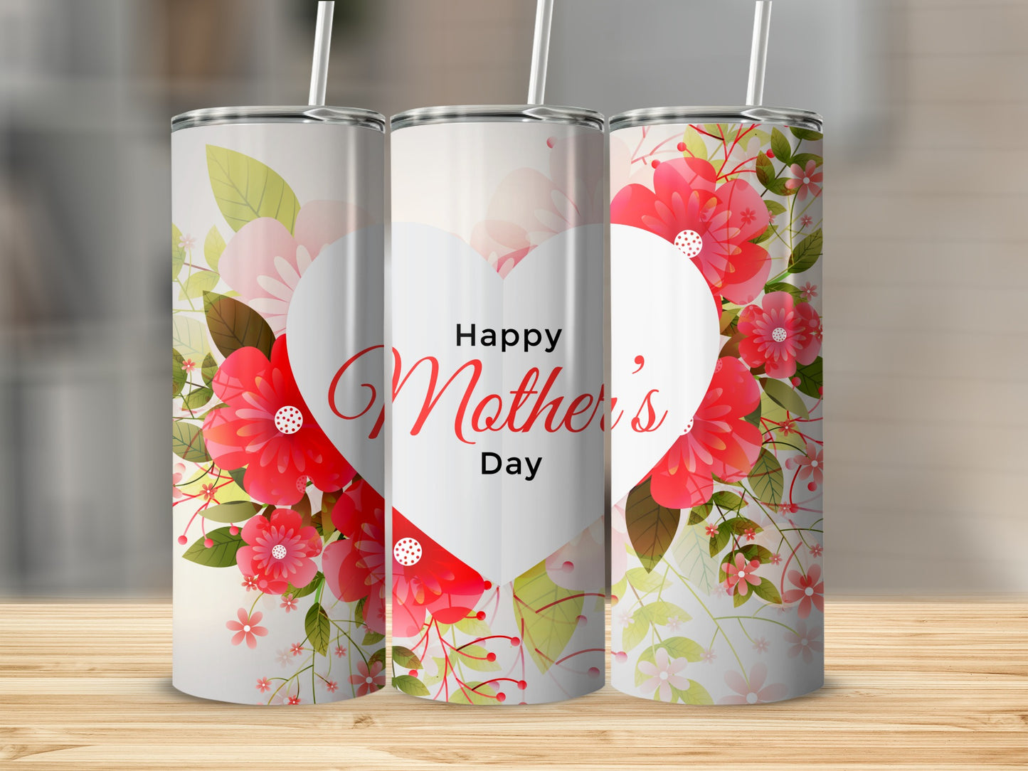 Happy Mother's Day Floral Design Tumbler Cup Gift
