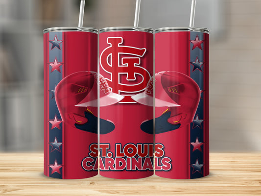 St Louis Cardinals Baseball Helmets Stars and Stripes Tumblers