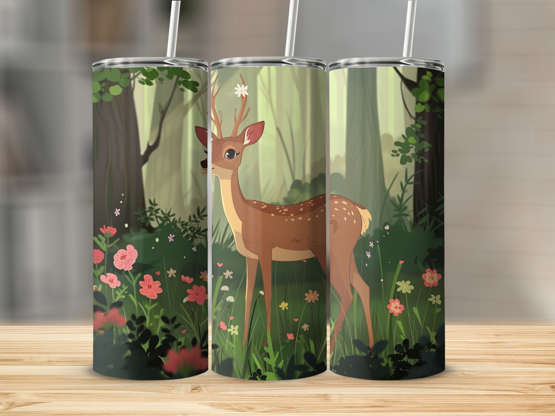 Forest Deer Scene Antlered Fawn Wildflower Tumbler product type
Deer
Forest
Nature
Fawn
Antlers
Wildlife
Animal
Tumbler
Drinkware
Illustration
Cartoon
Green
Brown
Pink
Flowers
Wildflowers
Woods
Outdoor
Blossom
Woodland