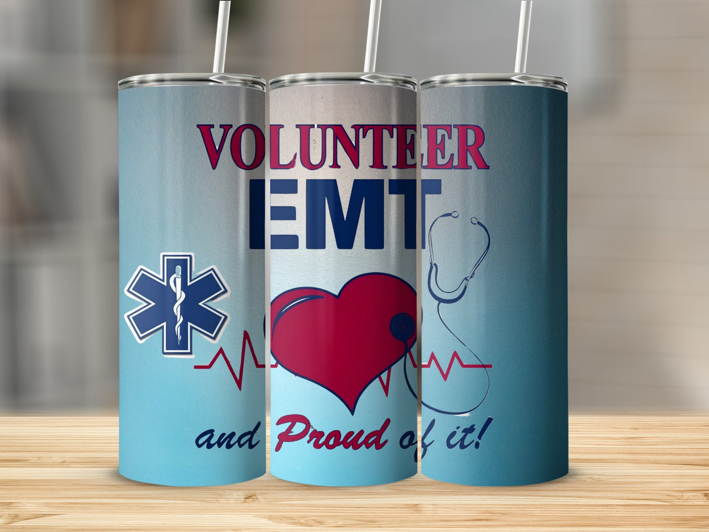 Volunteer EMT Proud Heart Stethoscope Tumbler