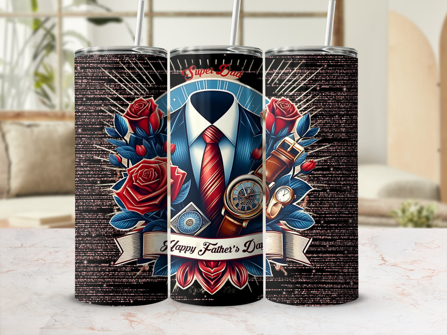 Happy Father's Day Super Dad Travel Mug