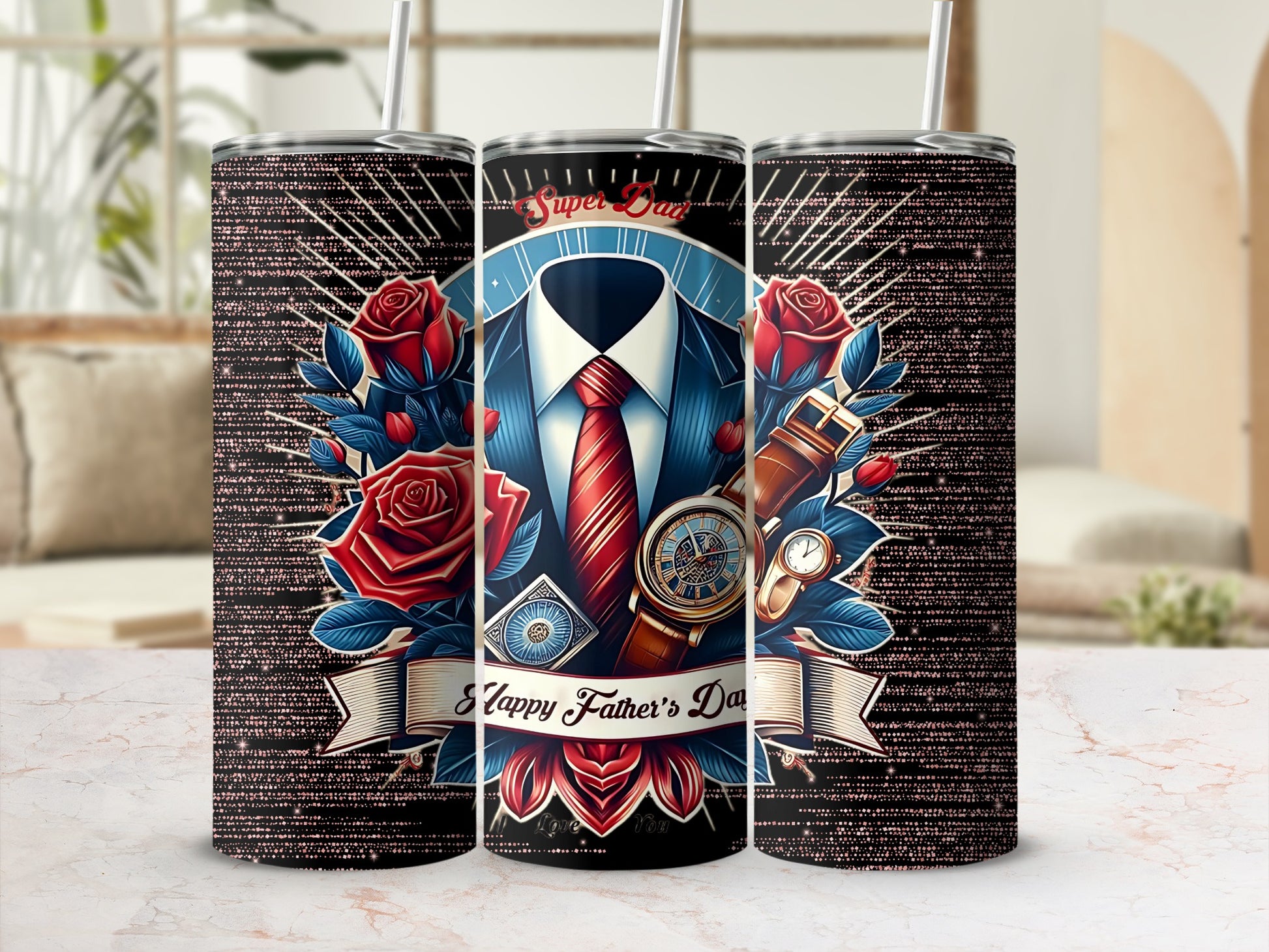 Happy Father's Day Super Dad Travel Mug