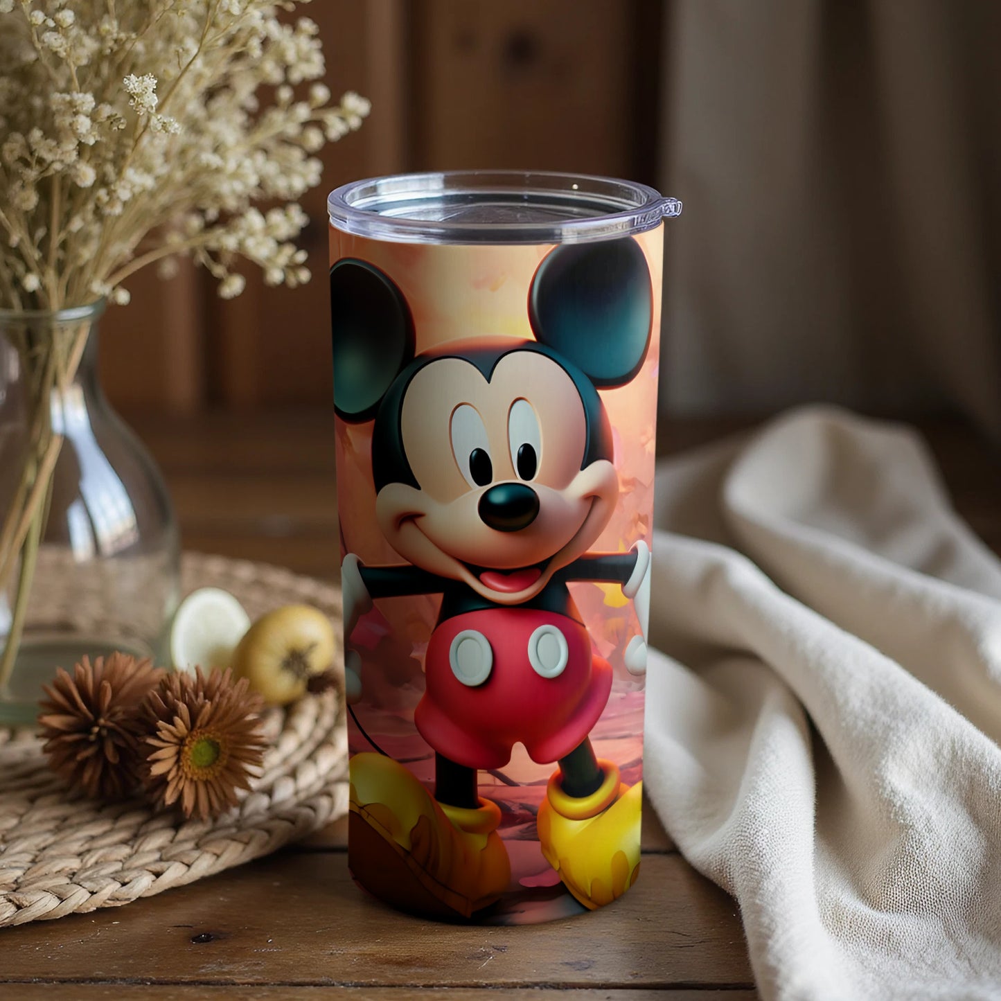 Mickey Mouse Tumbler Cup with Lid Travel Mug