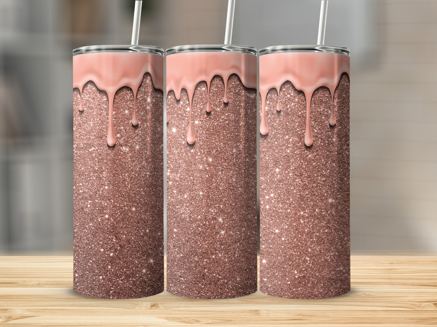 Sparkling Pink Glitter with Dripping Icing Tumbler