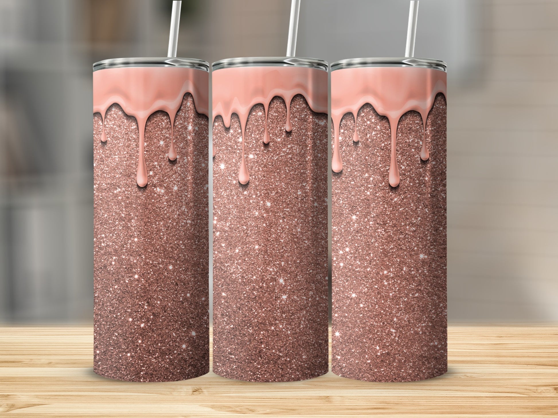 Sparkling Pink Glitter with Dripping Icing Tumbler