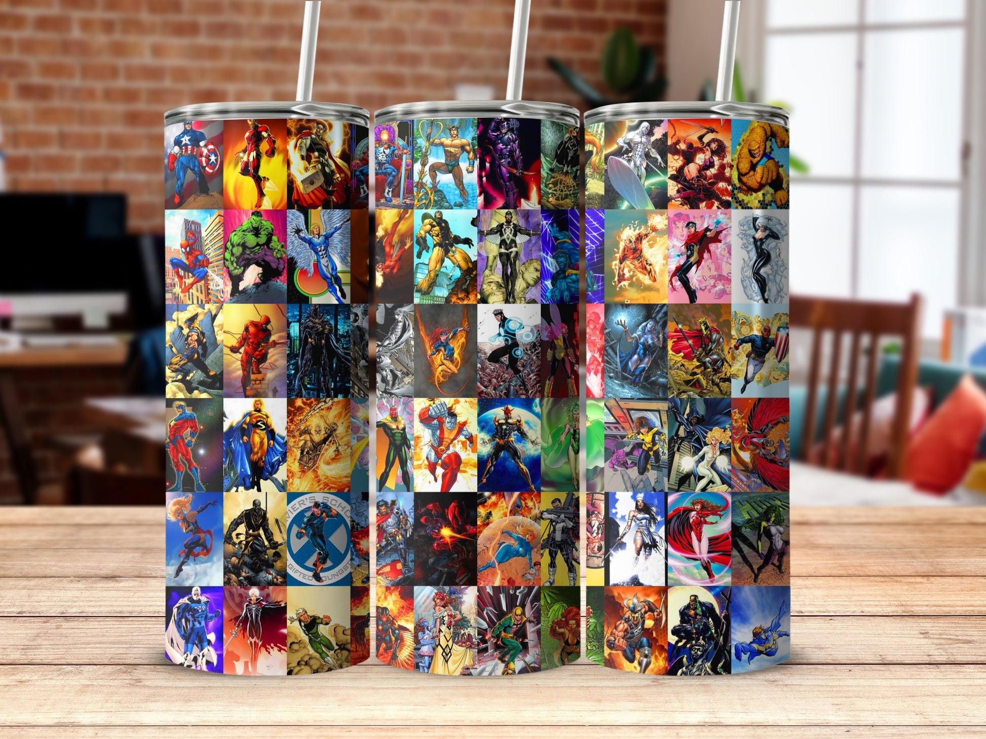 Superhero Collage Tumbler Vibrant Character Panel product type