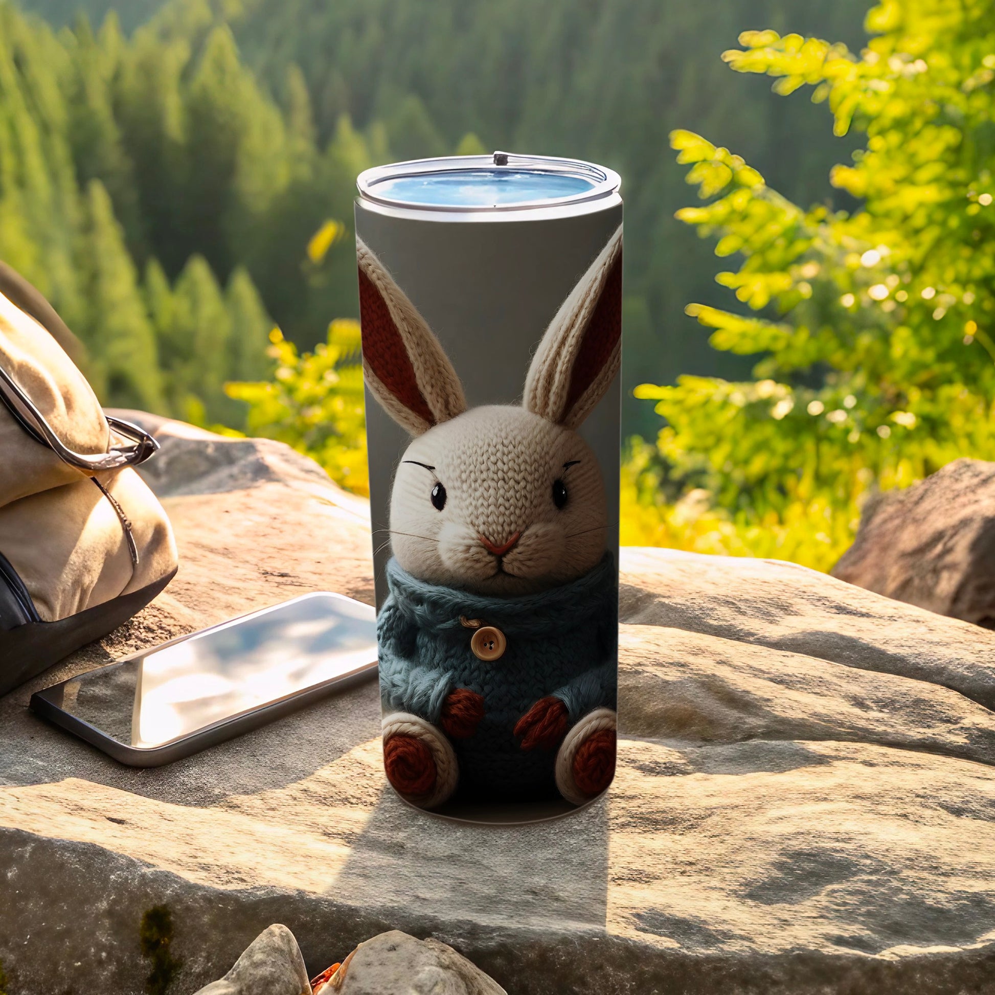 Knitted Bunny Sweater Design Travel Tumbler product type