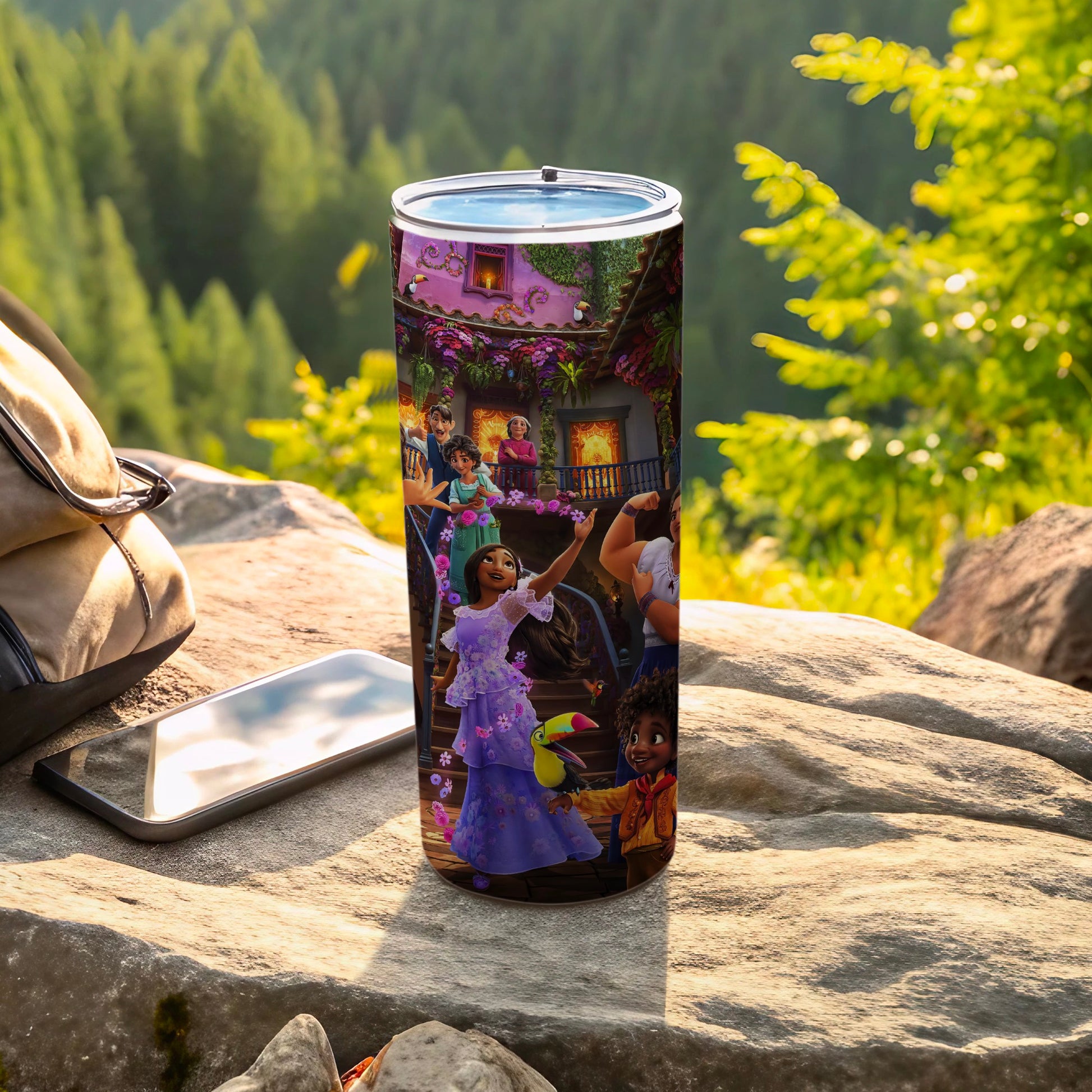 Colorful Tumbler with Animated Characters Design Cup