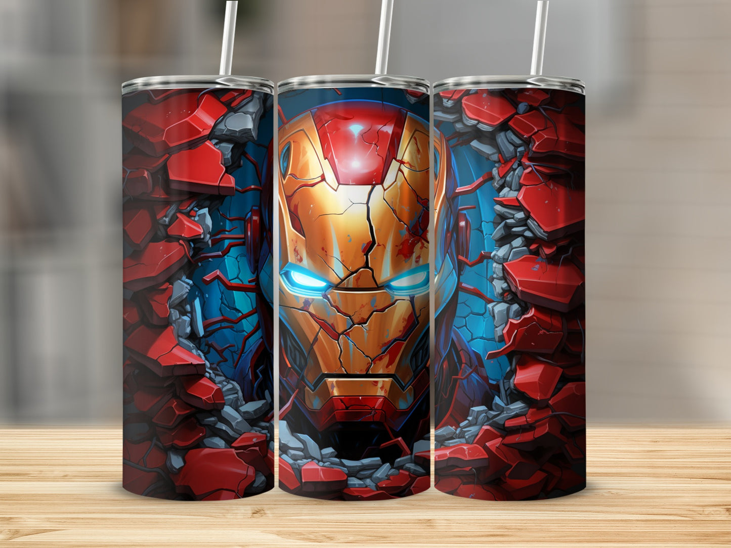 Vivid Design Tumblers with Bold Heroic Artwork