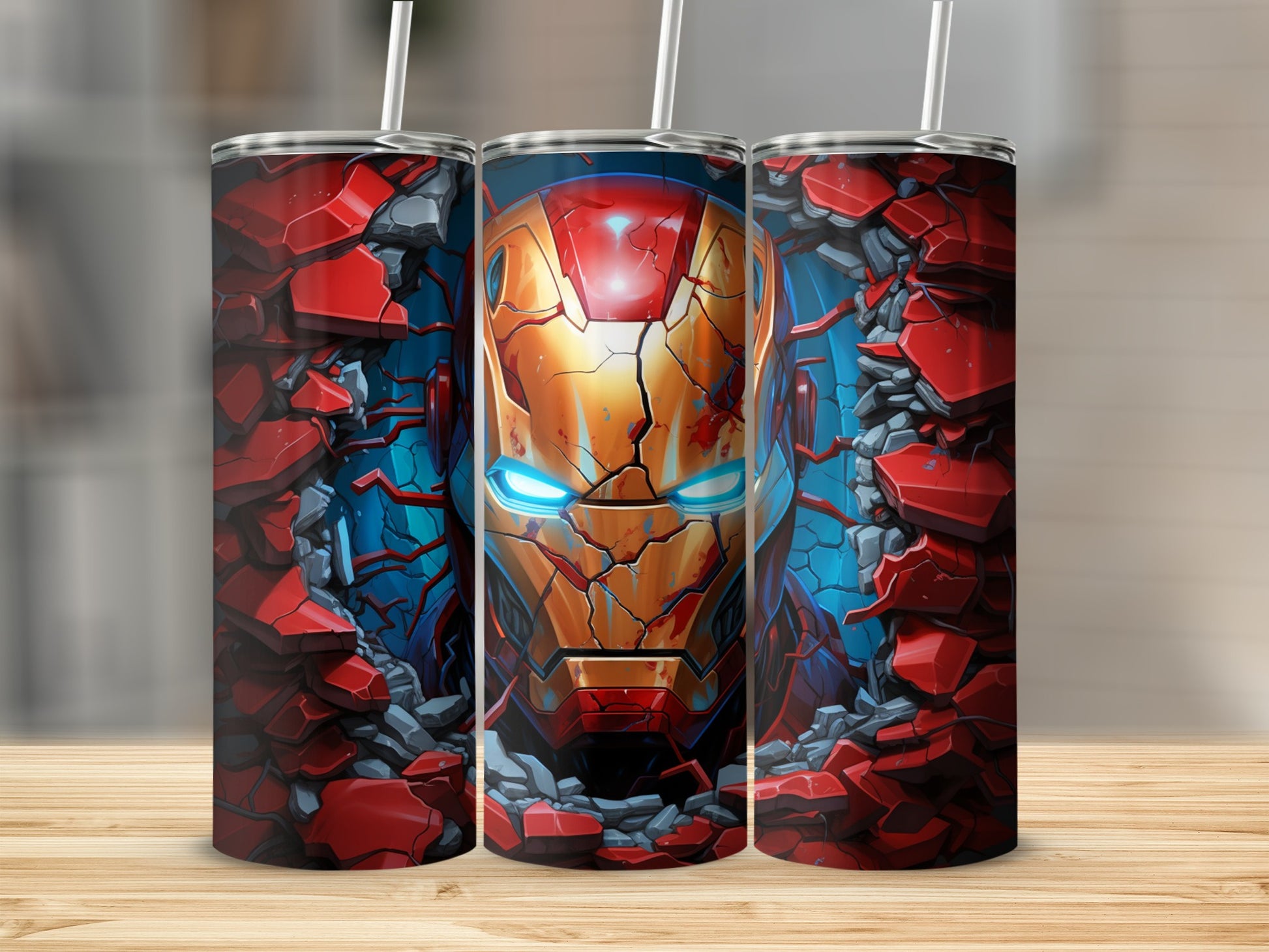 Vivid Design Tumblers with Bold Heroic Artwork