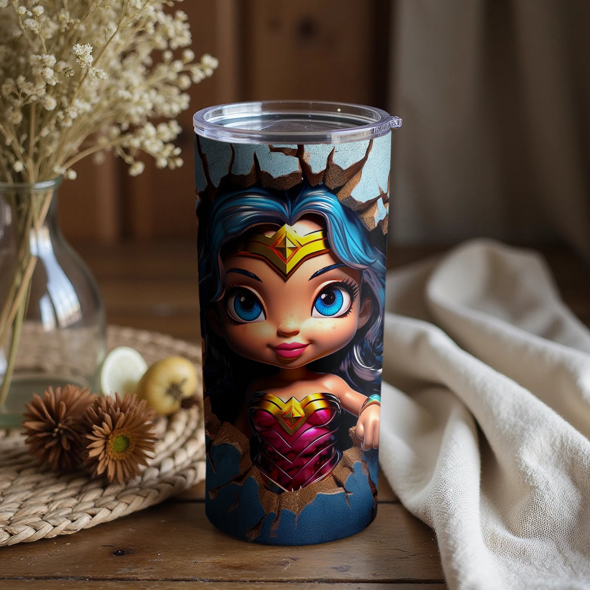 Adorable Wonder Woman Chibi Art Insulated Cup Product