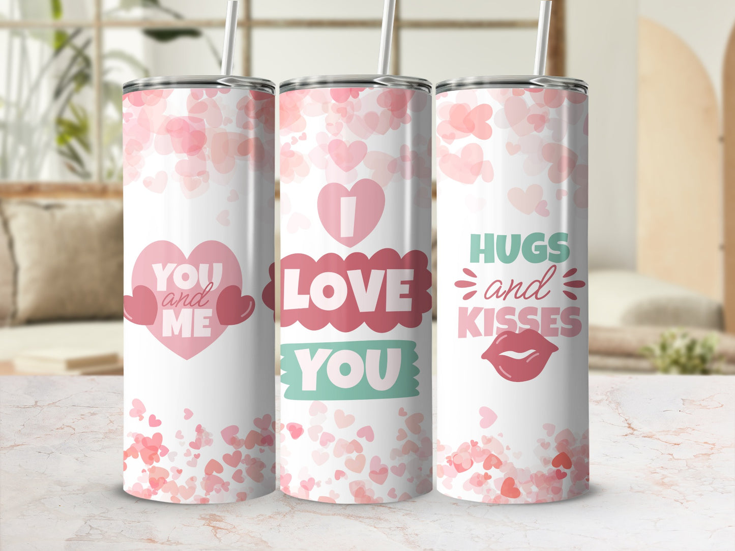 Romantic Heart Design Hugs and Kisses Love Product
