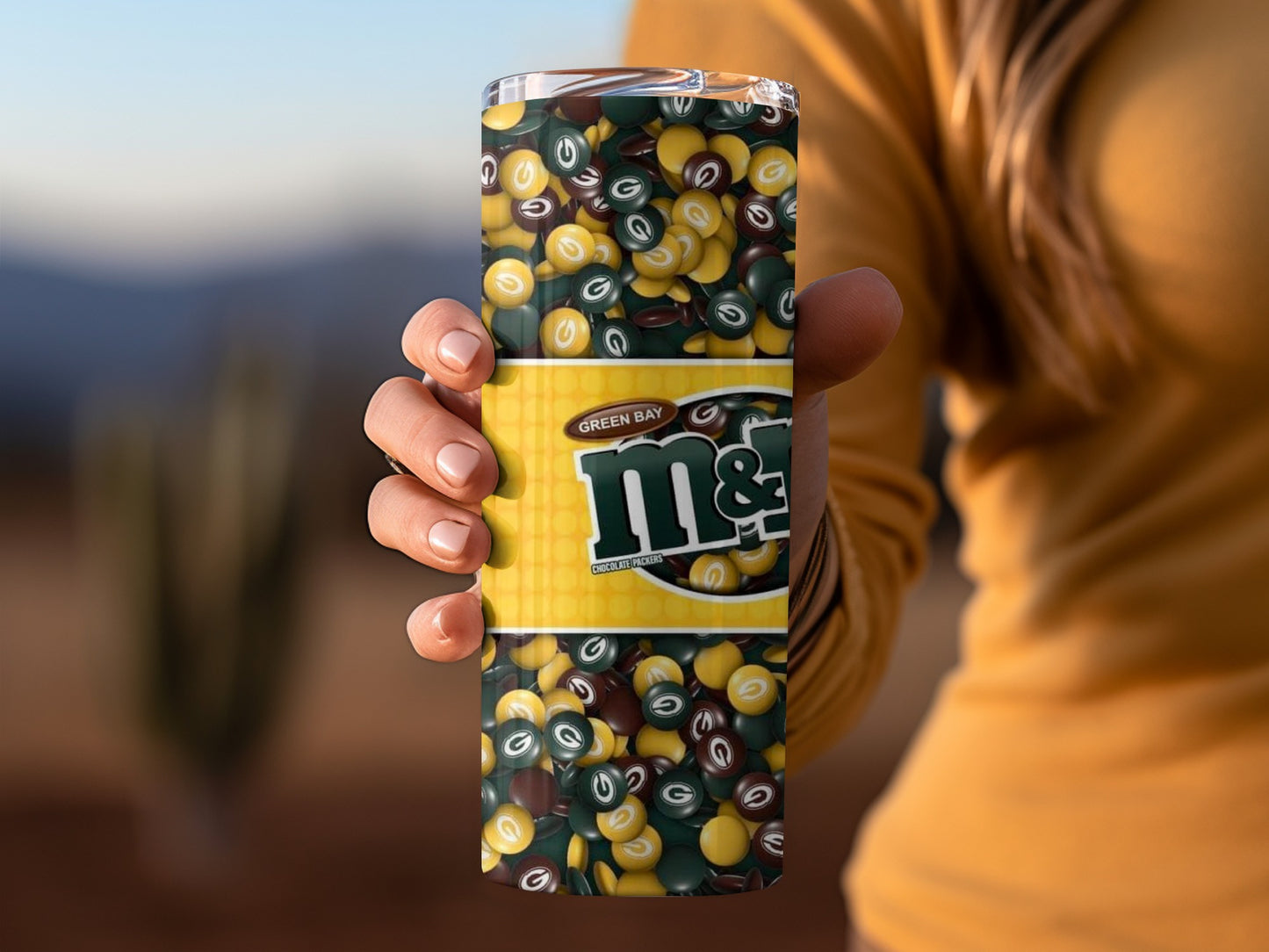 Green Bay Packers M&Ms Winning Size Design Tumblers