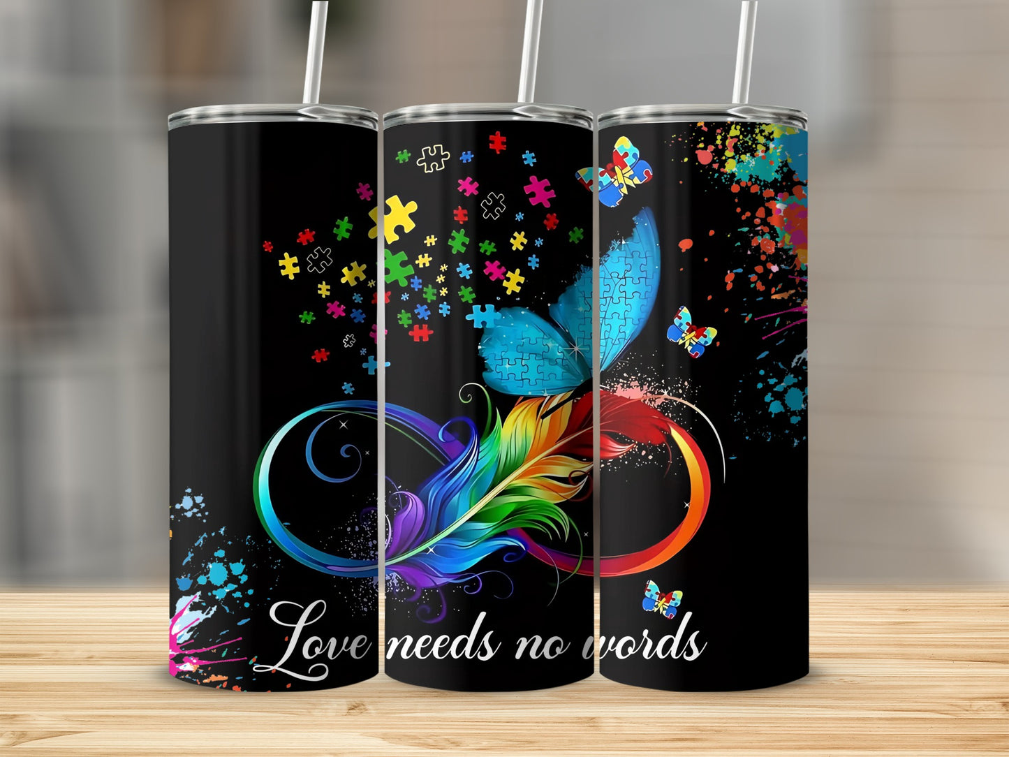 Colorful Autism Awareness Design Tumblers