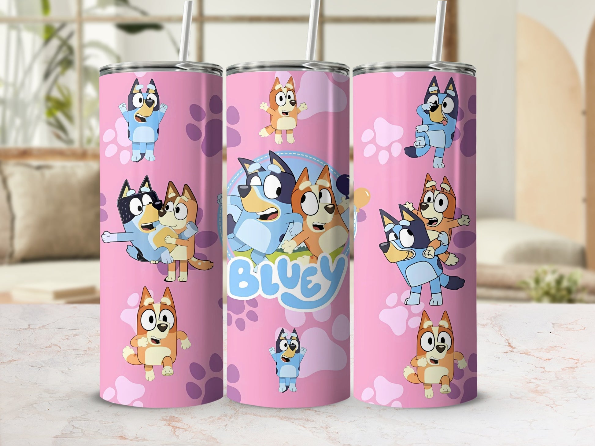 Bluey Cartoon Character Design Tumbler for Kids